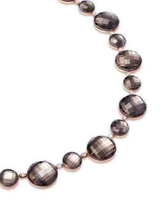 18K Rose Gold Cocktail Chrystal &amp; Diamond Collar Necklace, 18&amp;quot;