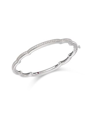 18K White Gold Cialoma Diamond Cloud Bangle Bracelet
