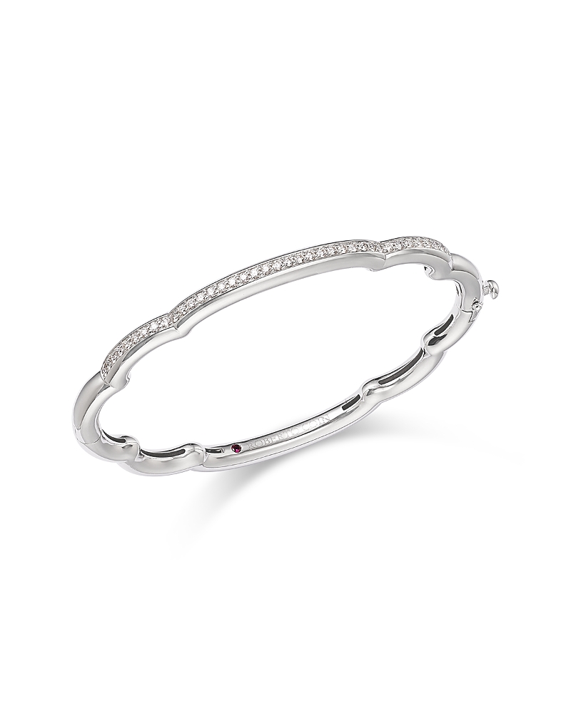 Roberto Coin 18K White Gold Cialoma Diamond Cloud Bangle Bracelet