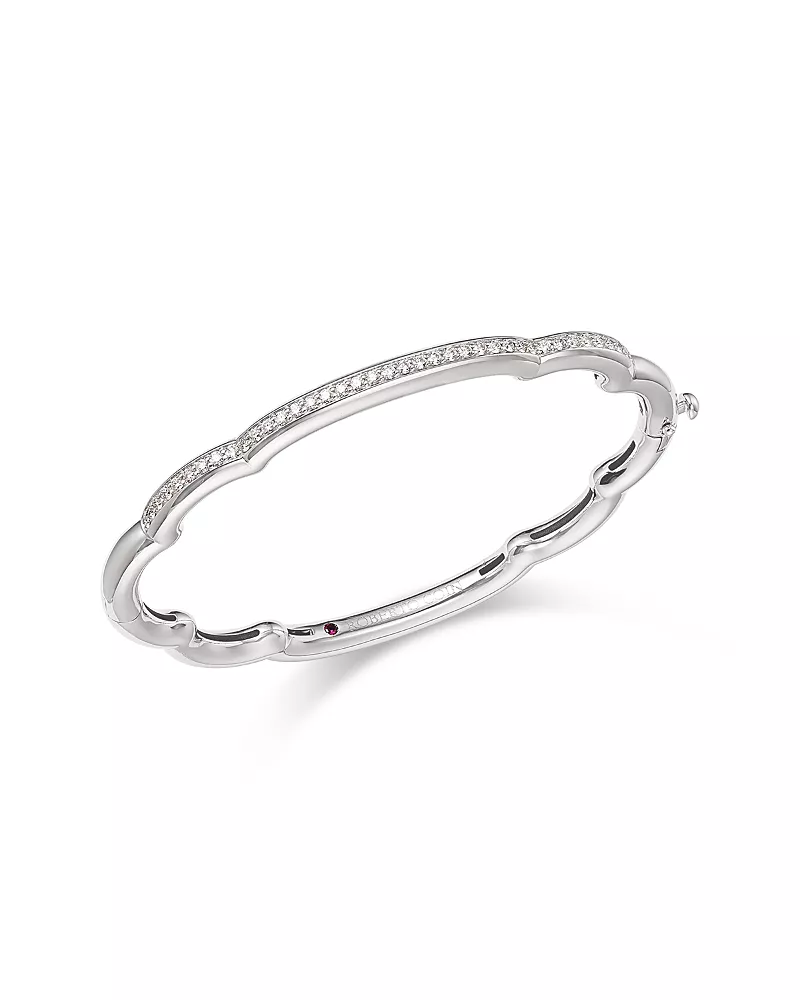Roberto Coin 18K White Gold Cialoma Diamond Cloud Bangle Bracelet
