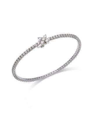 Diamond Clover Tennis Bracelet in 14K White Gold, 2.0 tcw