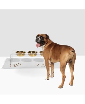 Medium Triple Bowl Pet Feeder, 1 Quart Bowls