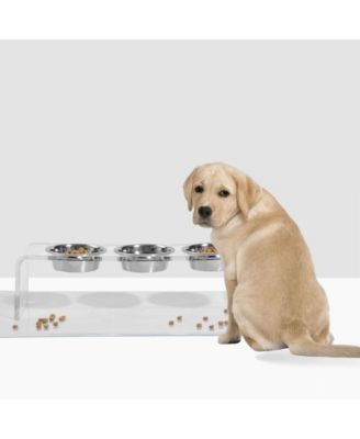 Medium Triple Bowl Pet Feeder, 1 Quart Bowls