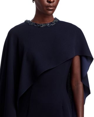 Beaded Neck Cape Dress