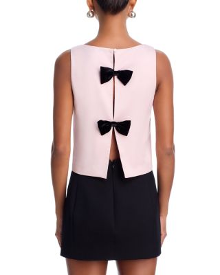 Carey Satin Bow Shift Top