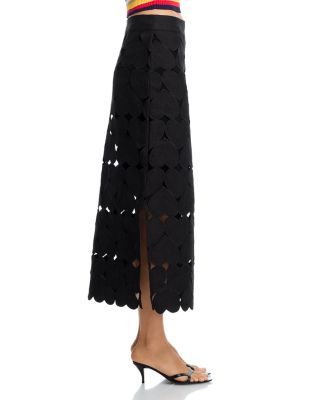 Black Hearts Midi Skirt