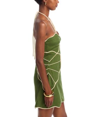 Asymmetric Neck Mini Dress