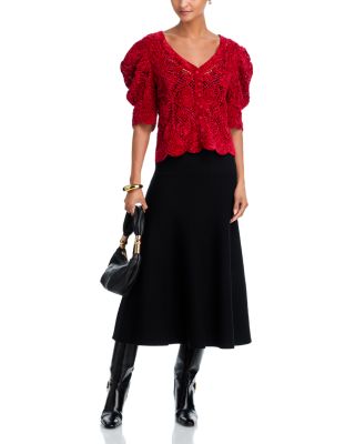 Rococo Hearts V Neck Cardigan Sweater