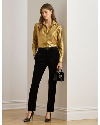 Stretch Velvet Cropped Pant