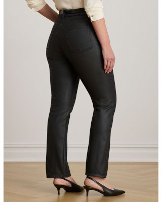 Coated High Rise Straight Ankle Jean