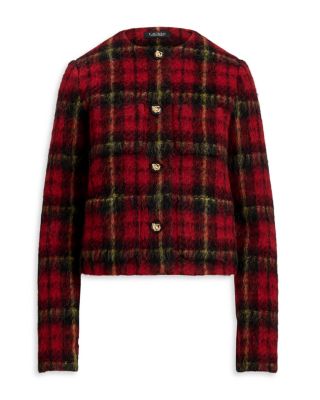 Plaid Mohair Cropped Jacket