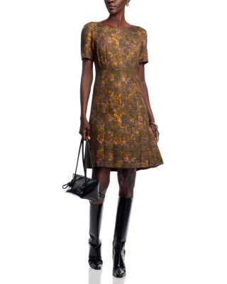 Puff Sleeve Pleated Dress