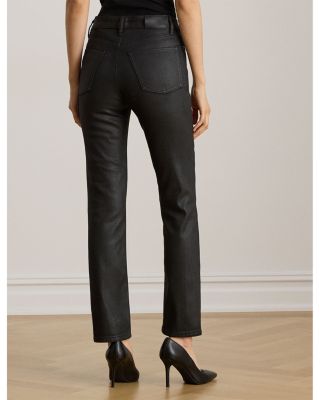 Coated High Rise Straight Ankle Jean