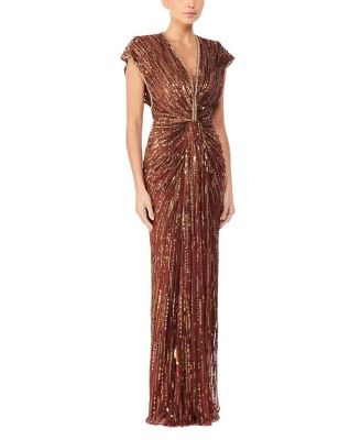 Zola Sequin-Embellished V-neck Maxi Dress