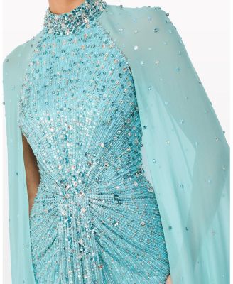 Thea Embellished Cape Maxi Dress