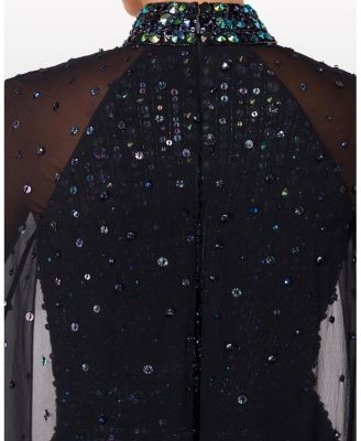 Thea Embellished Cape Maxi Dress