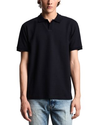 Jacquard Textured Cotton Polo Shirt