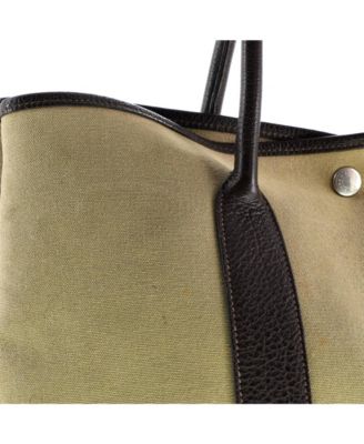 36 Garden Party Tote Toile and Leather