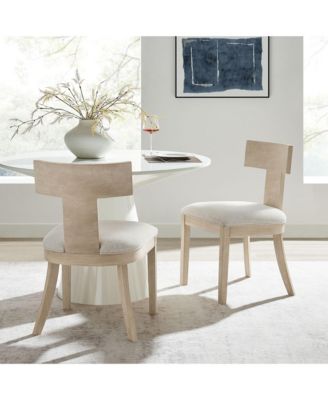 Peregrine Wood and Fabric Upholstered Dining Chairs, Set of 2