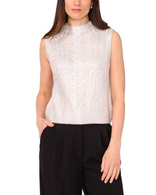 Mixed Cable Funnel Neck Sweater