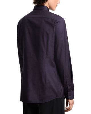 New York Regular Fit Micro Jacquard Cotton Dress Shirt