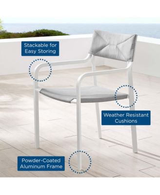 Raleigh Stackable Outdoor Patio Aluminum Dining Armchair