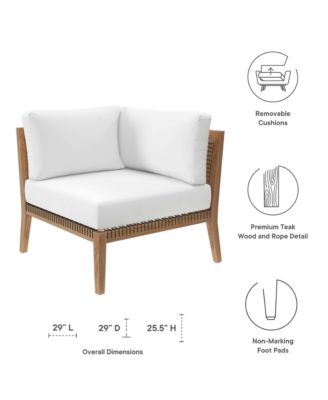 Clearwater Outdoor Patio Teak Wood Corner Chair