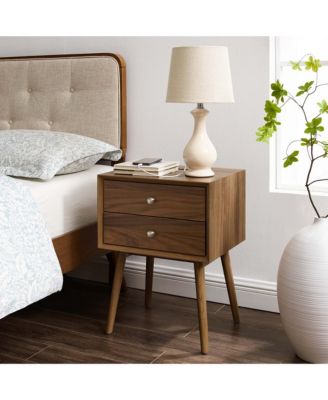 Ember Wood Nightstand With USB Ports