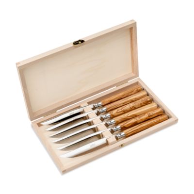 Galaxie Olive Wood Steak Knives, Set of 6