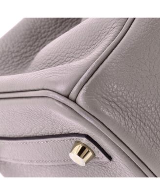 Birkin 30 Handbag Grey Novillo with Gold Hardware