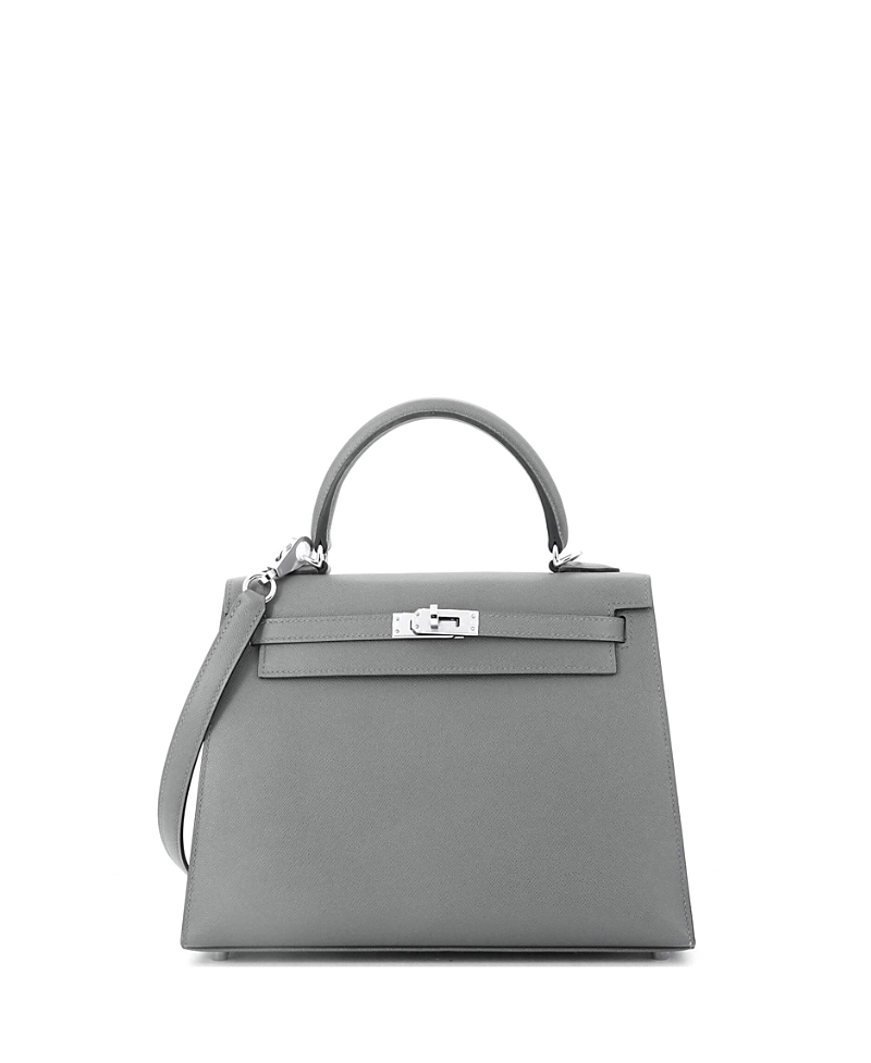 PRE-OWNED HERMES Pre-owned  Hermes Kelly 25 Handbag Grey Madame With Palladium Hardware In Gray