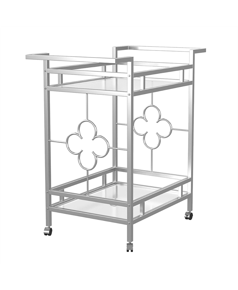 Furniture Of America Wyve Steel Frame 2-shelf Serving Cart In Silver