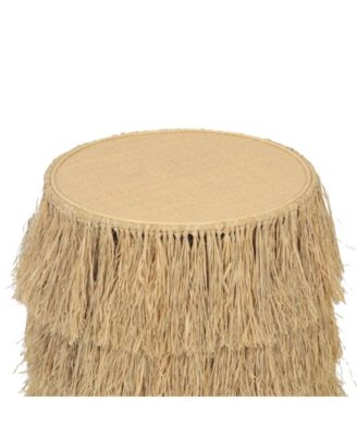 Luau Rattan Round End Table