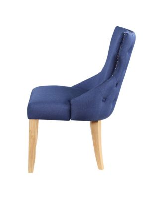 Rietta Linen Upholstered Tufted and Nailhead Side Chairs, Set of 2