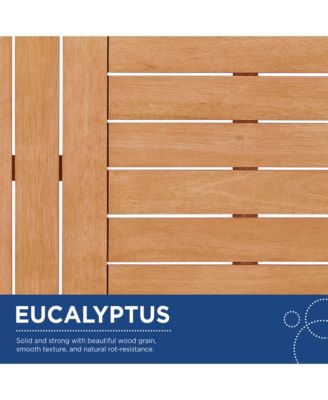 Sedona Outdoor Patio Eucalyptus Wood Sectional Sofa Corner Chair