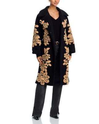 Bold Flowers Fleece Coat