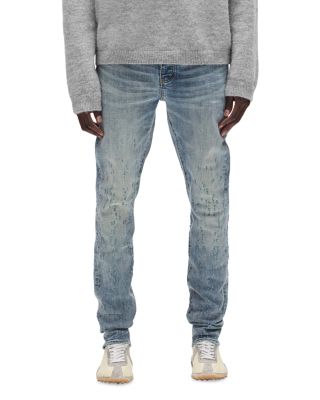 Color Weft Buckshot Skinny Jeans in Mid Indigo