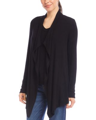 Ribbed Drape Front Cardigan