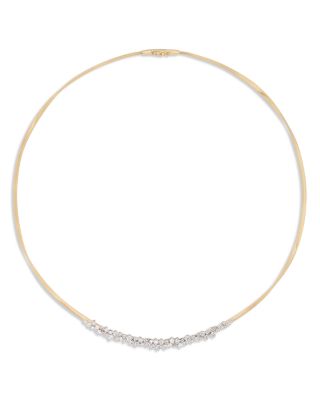 18K Yellow Gold Marrakech Diamond Graduated Cluster Collar Necklace, 16.5"