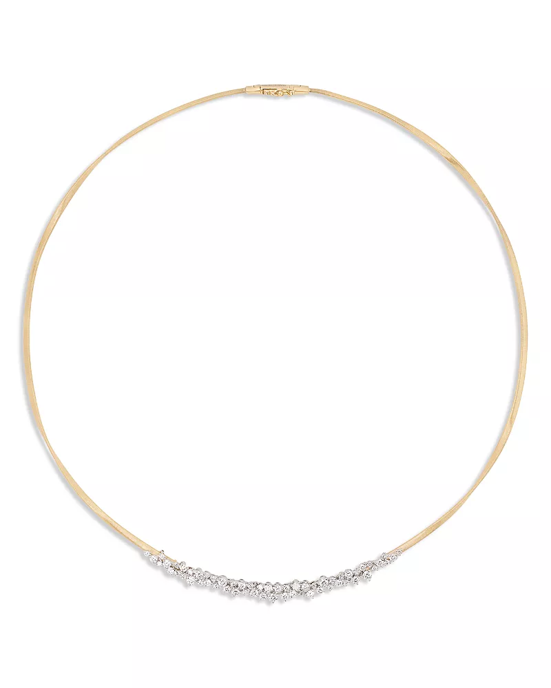 Marco Bicego 18K Yellow Gold Marrakech Diamond Graduated Cluster Collar Necklace, 16.5