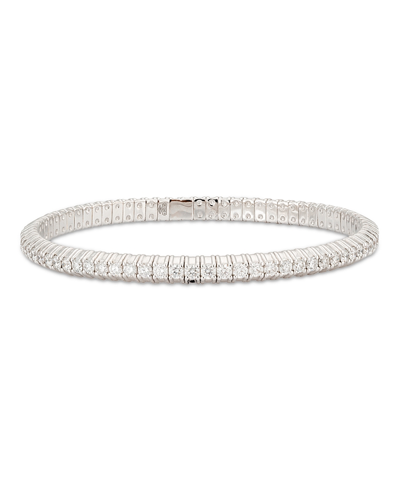 Zydo 18k White Gold Stretch Diamond Bracelet In Metallic