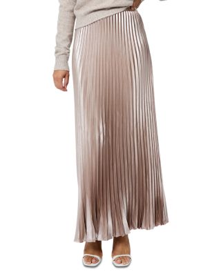Marielle Satin Pleated Maxi Skirt