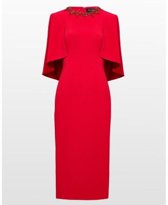 Ursa Embellished-Neck Midi Dress