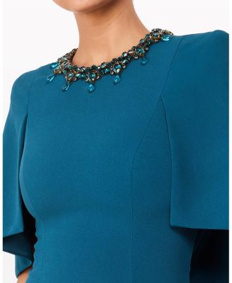 Ursa Embellished-Neck Midi Dress