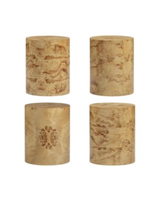  Fig Natural Burl Drum Side Table