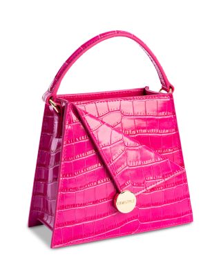 Kandi Croc Embossed Leather Handbag