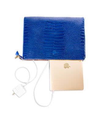 Layla Embossed Leather Laptop Case