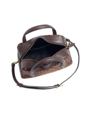 Mini Leopard Print Calf Hair Crossbody Bag