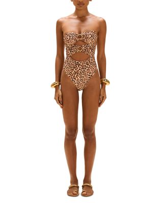 Panthera Cut Out One Piece Swimsuit