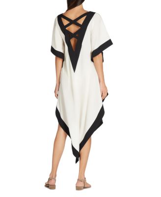  Aria High-Low Crepe de Chine Cover-up Dress